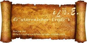 Österreicher Ernák névjegykártya